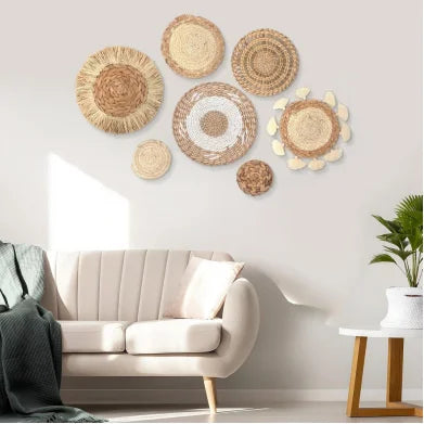 Partition Macrame Wall Decor Set - Nordic Handwoven Boho Hanging Kit With Wood Beads, 3D Wall Art For Living Room Wallpapers