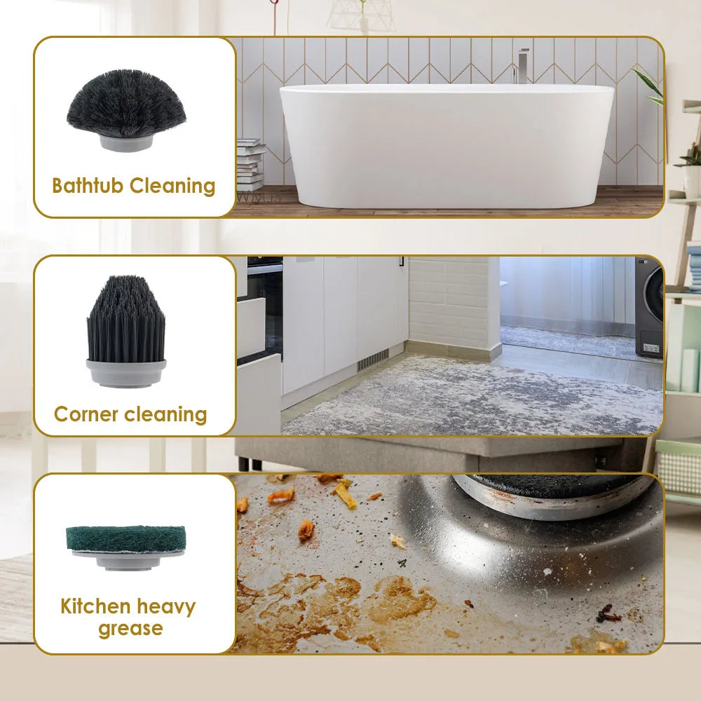 10-in-1 Multifunctional Electric Cleaning Brush Household Cleaning Brush Bathroom Cleaning Toilet Cleaning With LED Night Ligh