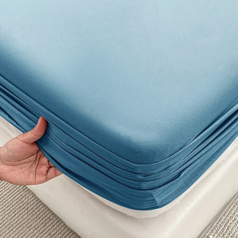 Double Bed Sheets Couple Elastic Fitted Sheet Microfiber Ultra-Soft Hotel Luxury Mattress Cover Queen Single King Size
