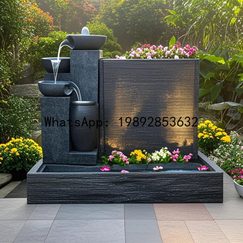 XL Outdoor Courtyard Fish Pond Fountain Terrace Turtle Pond Feng Shui Bowl European Style Wealth-Attracting Water Flow Ornament
