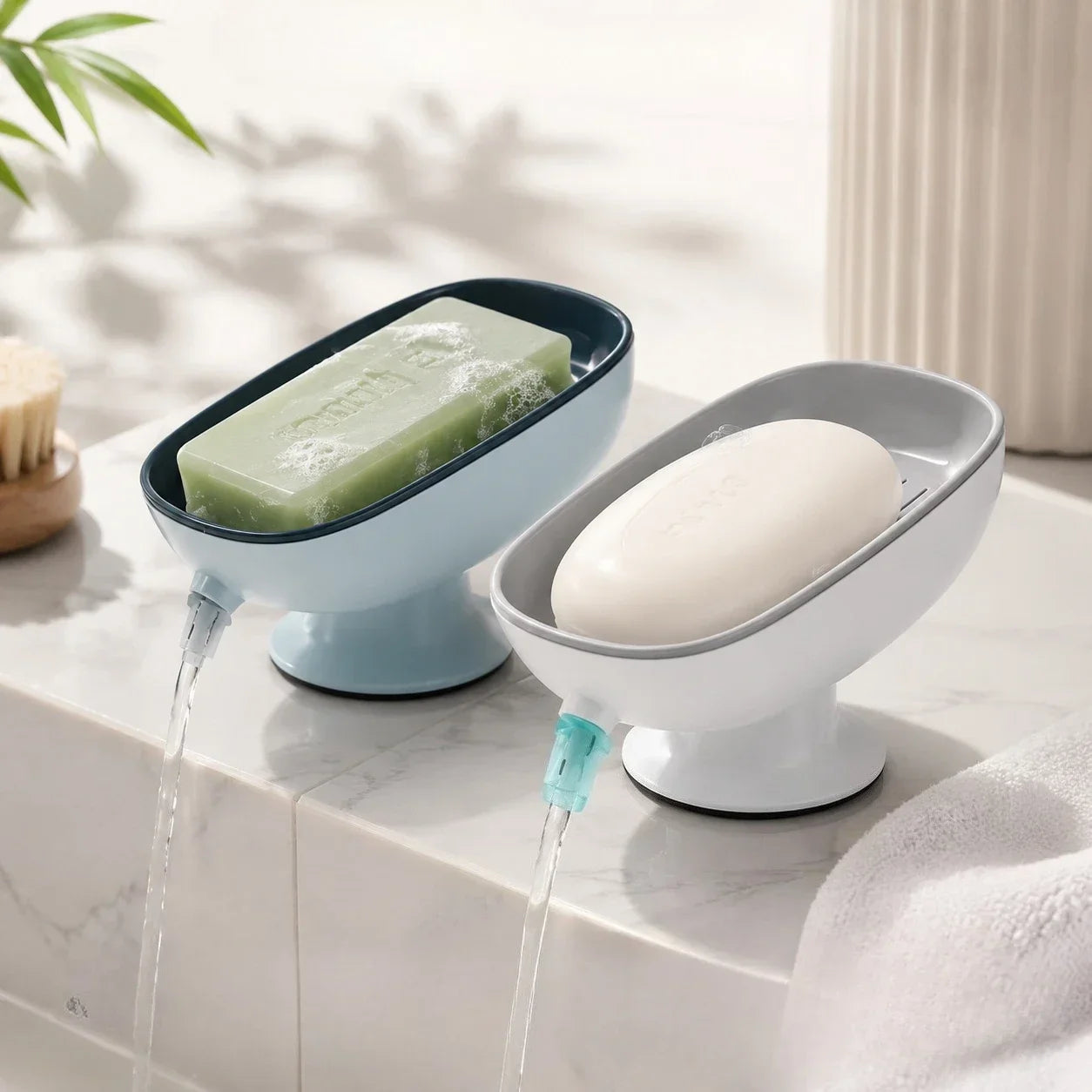 Double-Layer Soap Dish with Drain Tray, Detachable Self-Draining Soap Holder, PS Material Bathroom & Kitchen Soap Storage Box, No Water Build-Up Soap Saver