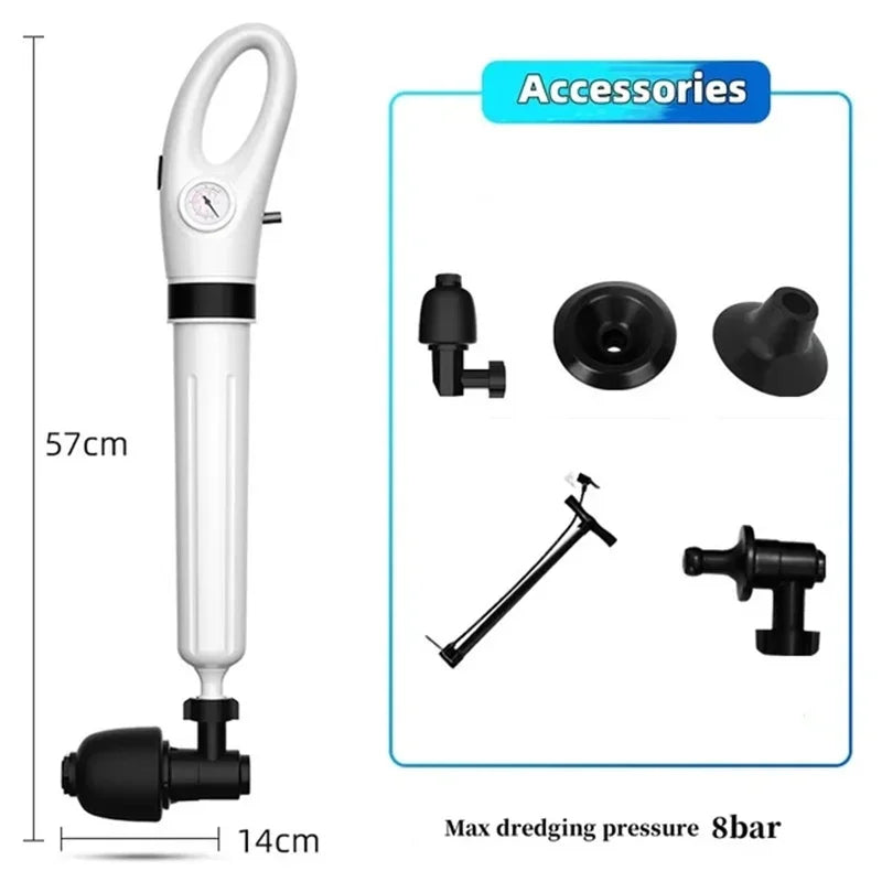 Home Toilet Unclogger Stainless Steel Body Pipe Unclogging Sewer Toilet Kitchen Quickly Unclogging Toilet Plunger Bathroom Tools