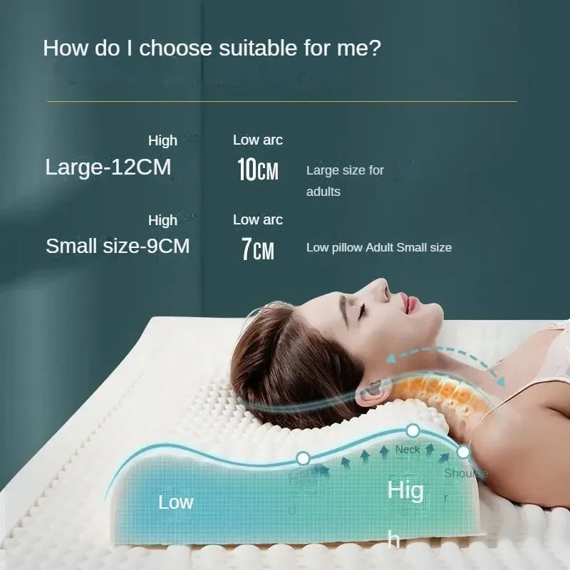 93% Thai Natural Latex Pillow Neck Pillow Cervical Spine  Home Adult Student Latex  Core