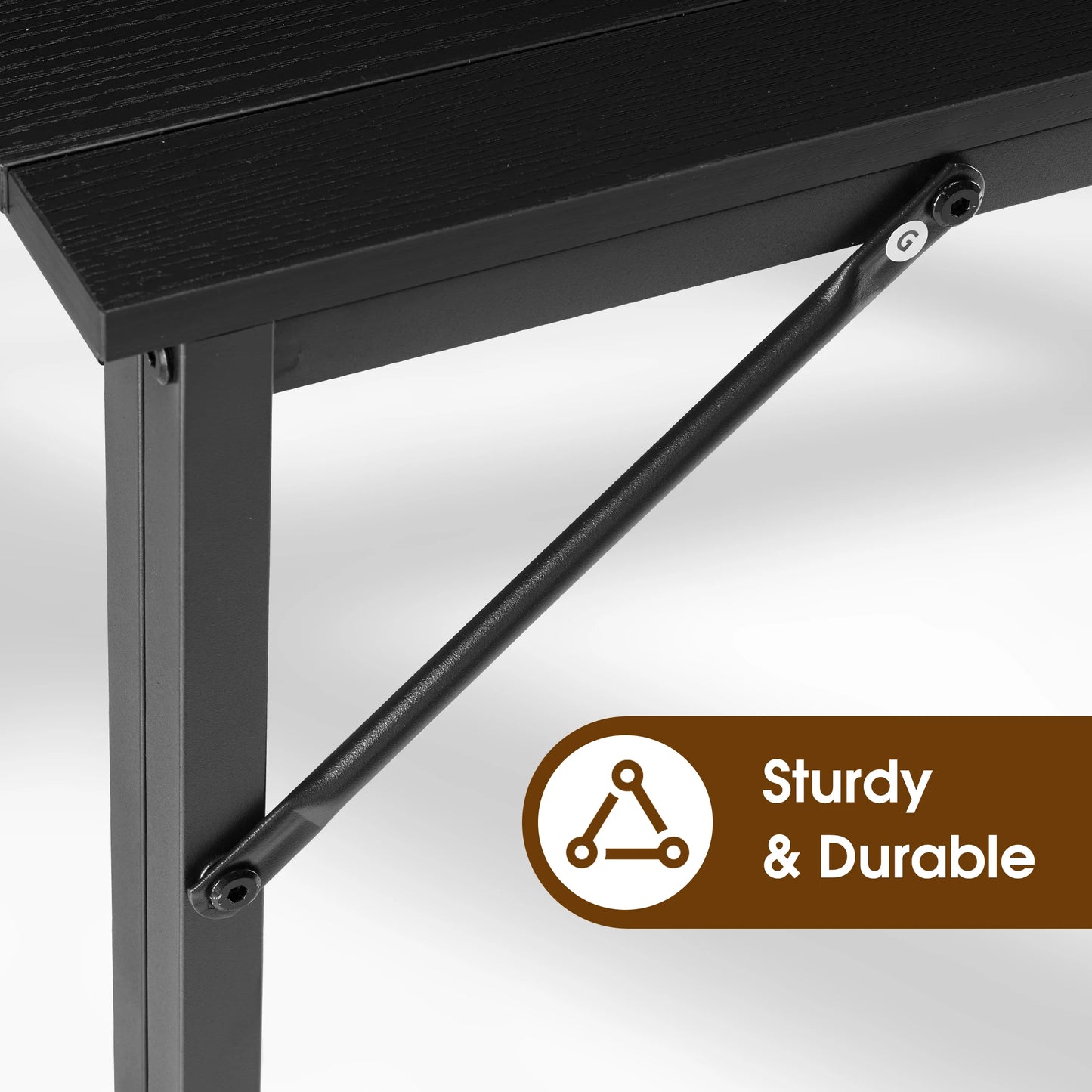 JHK Folding Office Computer Desk 31.5 Inch Metal Frame Easy Assembly Compact Foldable Writing Workstation For Home PC Table