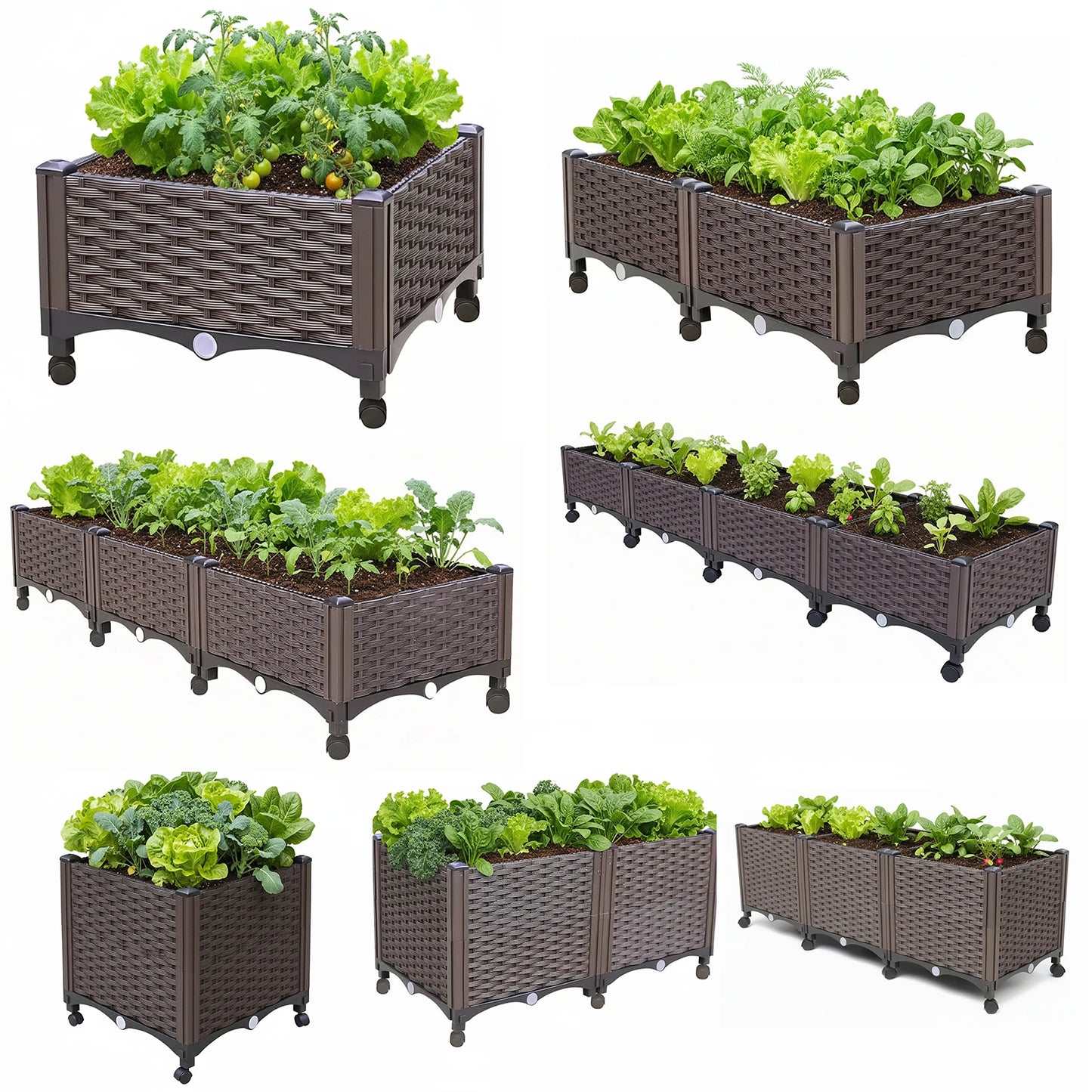 Elevated Garden Box with Drainage Plug Standing Planter Beds for Vegetables Flower