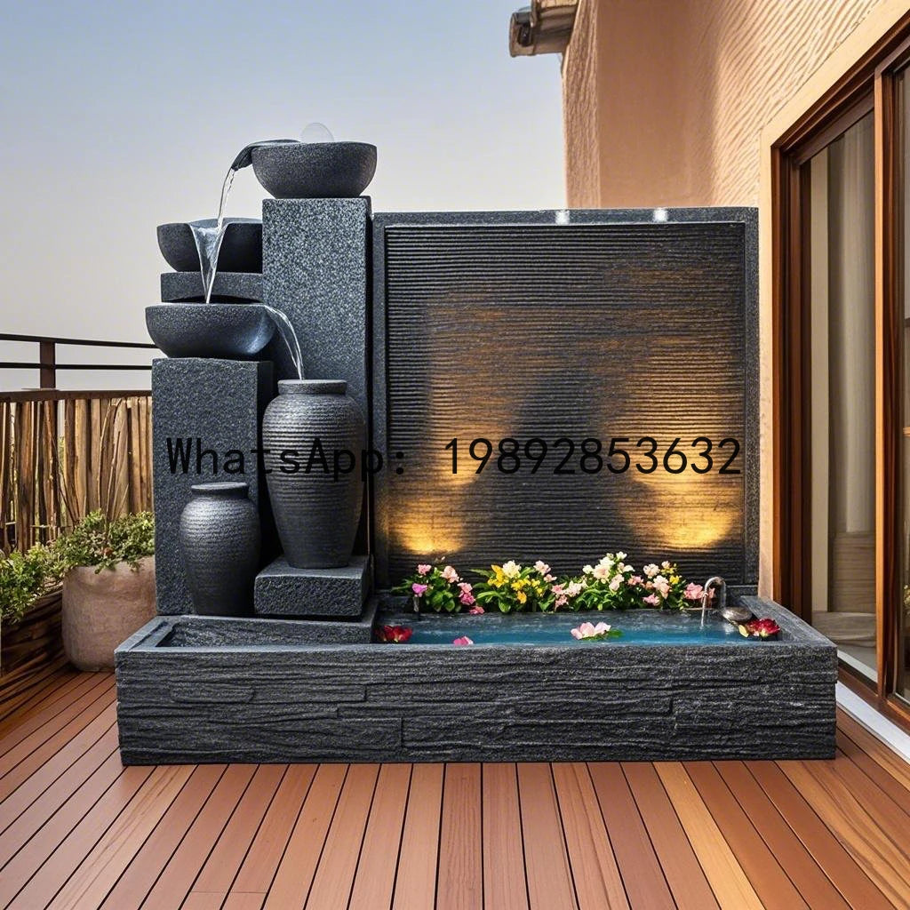 XL Outdoor Courtyard Fish Pond Fountain Terrace Turtle Pond Feng Shui Bowl European Style Wealth-Attracting Water Flow Ornament