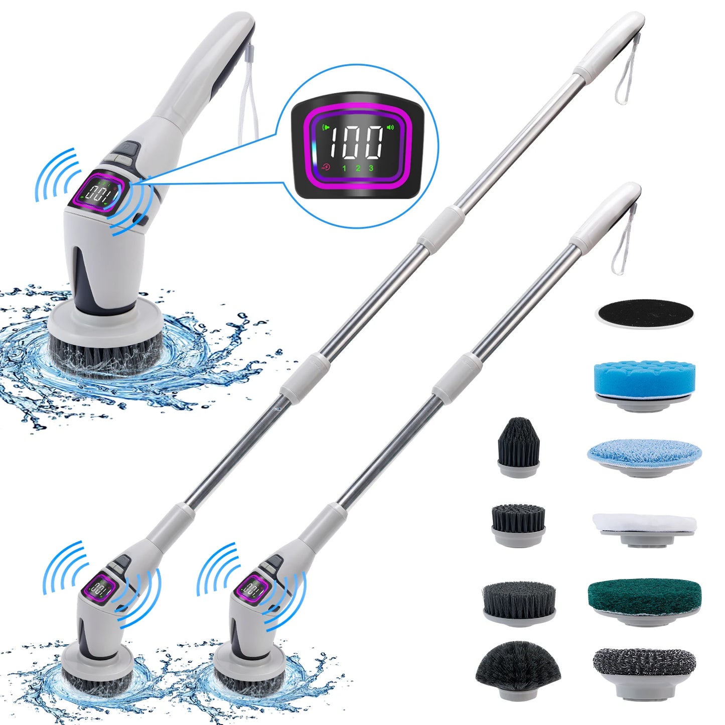 10-in-1 Multifunctional Electric Cleaning Brush Household Cleaning Brush Bathroom Cleaning Toilet Cleaning With LED Night Ligh