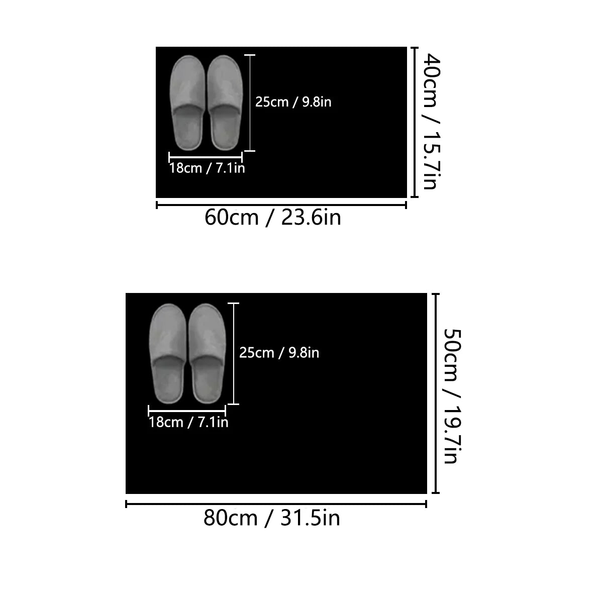 Square Diatomaceous Earth Bath Mat Non Slip Rubber Backing Super Absorbent Thick Bathroom Rug for Toilet Entryway Hallway