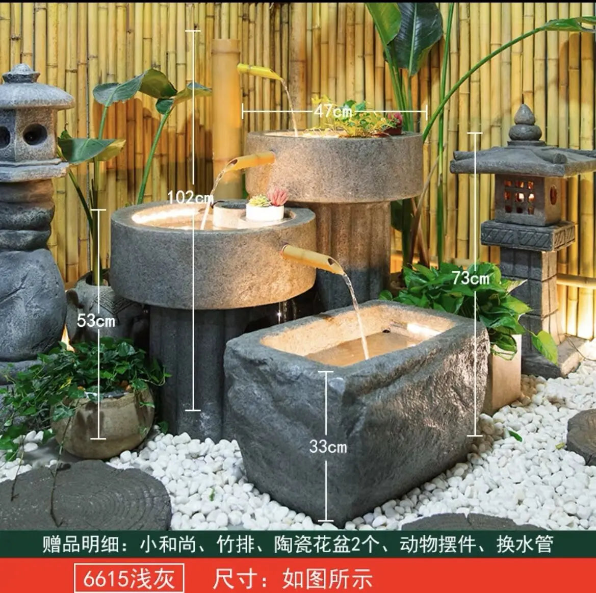XL Outdoor Courtyard Fish Pond Fountain Terrace Turtle Pond Feng Shui Bowl European Style Wealth-Attracting Water Flow Ornament