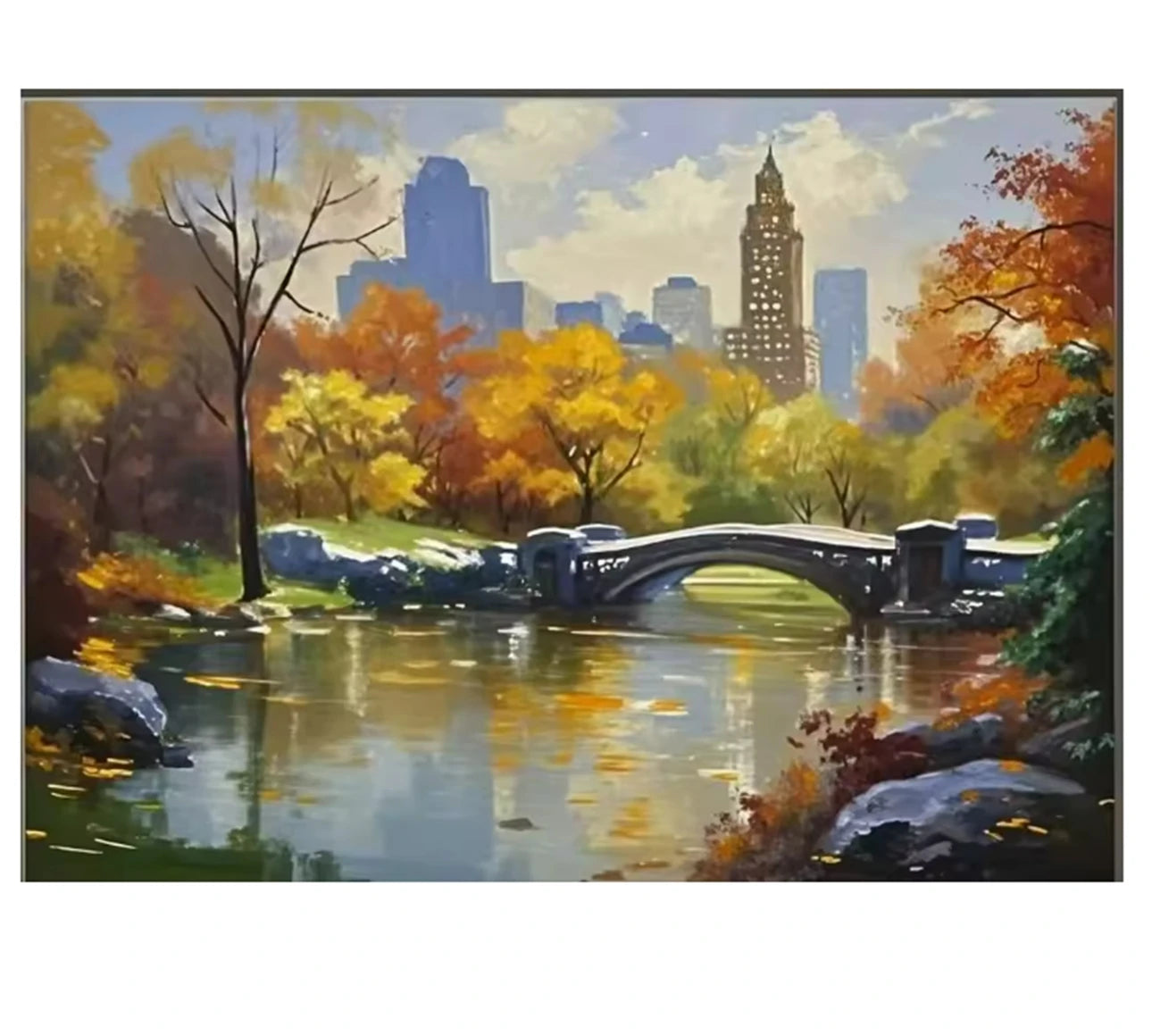 Modern Abstract Painting Thick Texture Handmade Canvas Art New York City Handpainted Home Wall Decor Oil Paintings Unframed
