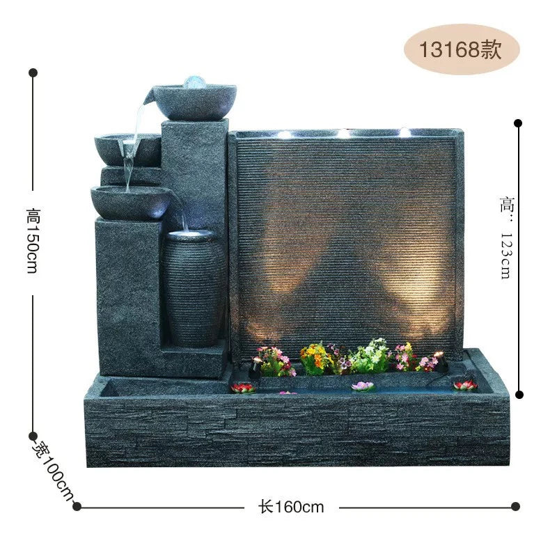 XL Outdoor Courtyard Fish Pond Fountain Terrace Turtle Pond Feng Shui Bowl European Style Wealth-Attracting Water Flow Ornament