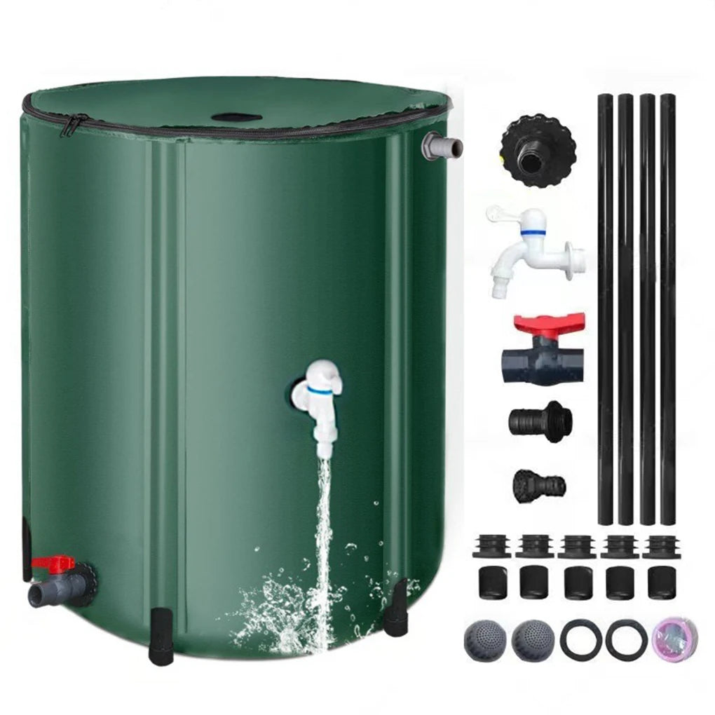 Rain Barrel Collapsible Rainwater Harvest Water Tank Garden Strong Pvc Foldable Collection Tank Container With Runoff Upgrade