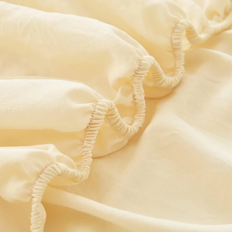 Washed Cotton Fitted Sheet with Elastic Bands Non Slip Adjustable Mattress Covers for Single Double King Queen Bed,90/120/150/cm