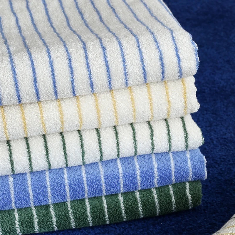 Retro Striped Cotton Towel Skin-Friendly Face Towel 70*140cm Bath Towels Soft Absorbent Face Towel Kitchen Towel