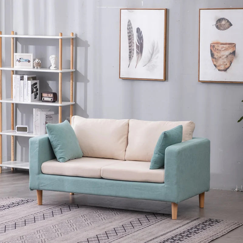 Casual fabric sofa set, modern minimalist living room furniture, three-seater, washable.