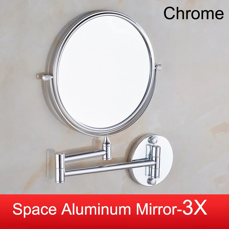 Rose Gold Square Led Bathroom Mirror Wall Mounted Lighted Bathroom Makeup Mirror Accessories 3X Magnifying Bathroom Mirrors