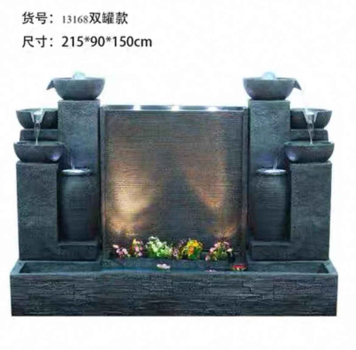XL Outdoor Courtyard Fish Pond Fountain Terrace Turtle Pond Feng Shui Bowl European Style Wealth-Attracting Water Flow Ornament