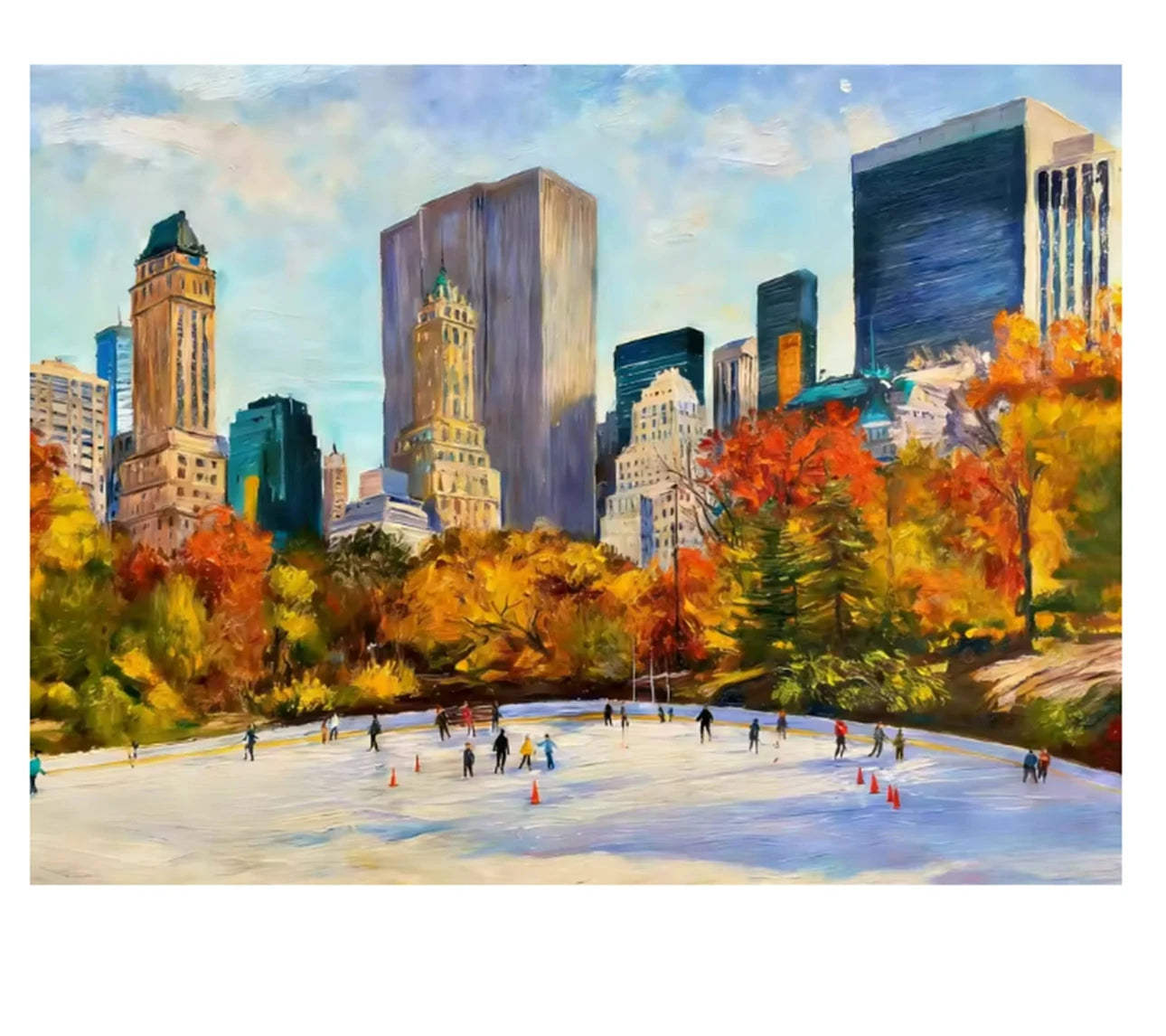 Modern Abstract Painting Thick Texture Handmade Canvas Art New York City Handpainted Home Wall Decor Oil Paintings Unframed