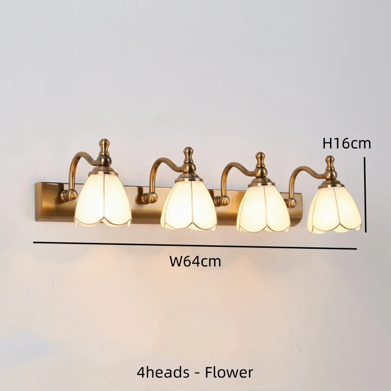 Modern Bathroom Vanity Light Fixtures 3-Light with Milky Glass Shade Industrial Bath Wall Sconces Vintage Lights for Bedroom